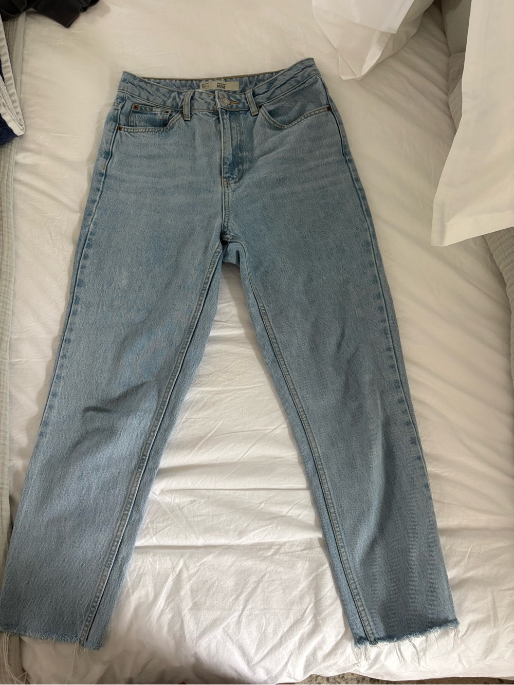 Topshop Light Blue Mom High-Rise Straight Women's Jeans